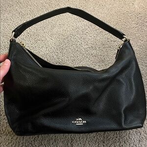 Coach Black Leather Hobo Bag